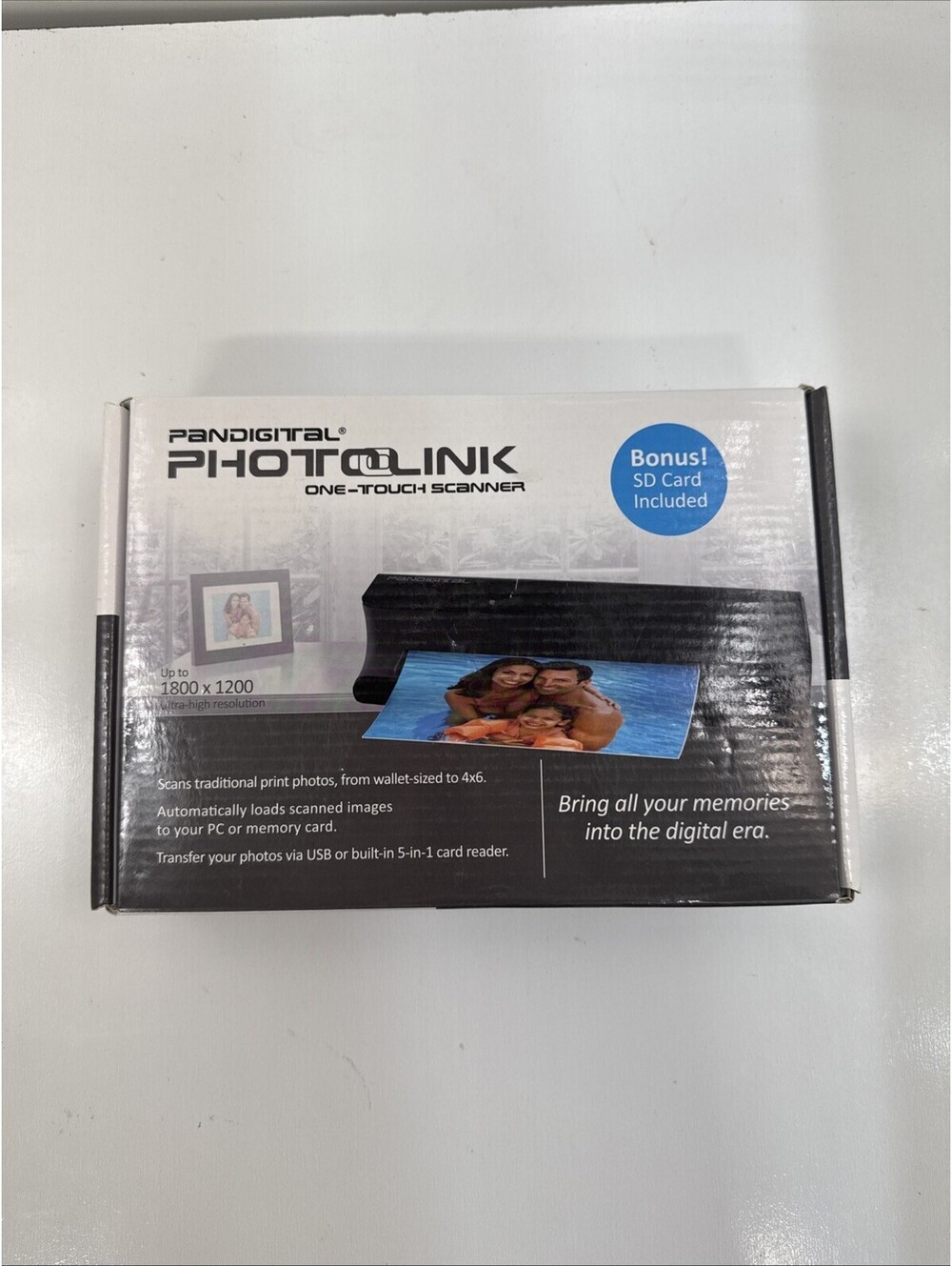 Pandigital Photolink One-Touch Flatbed Scanner New Open Box